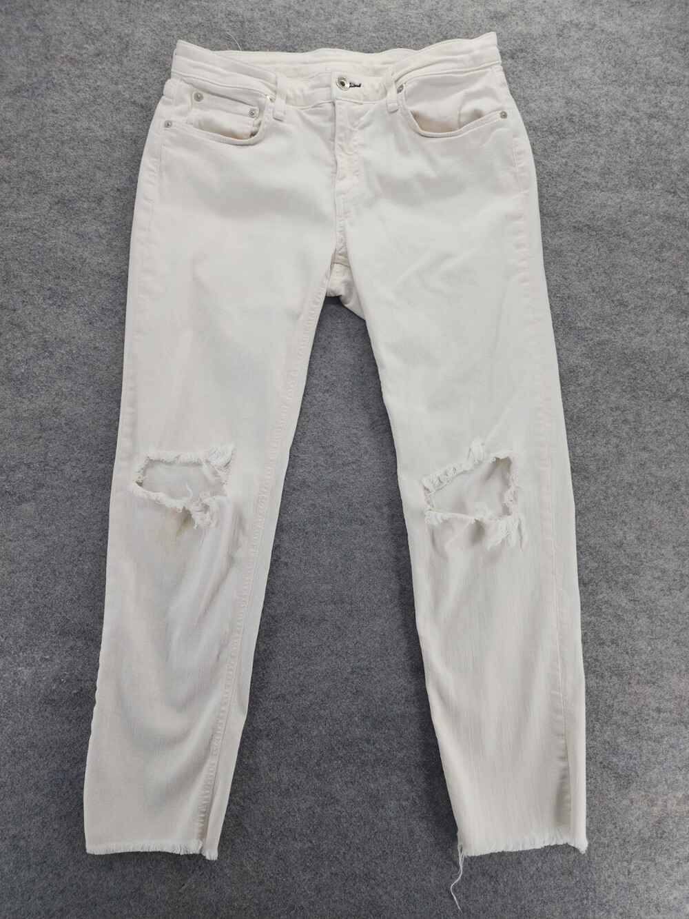 Rag Bone Jeans Womens 28 White Denim Capri Mid Rise 30x26"